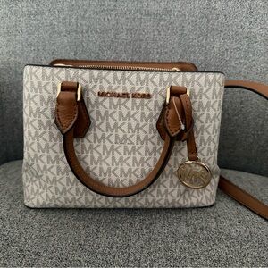 Michael Kors Camille Small Logo Satchel in Vanilla